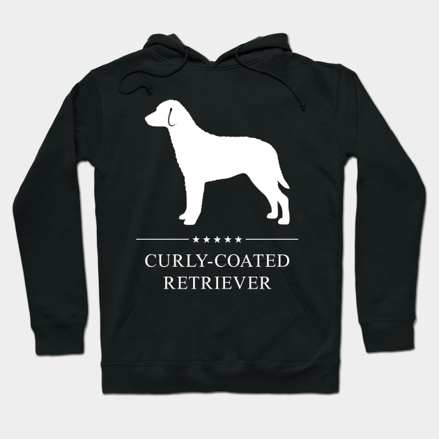 Curly-Coated Retriever Dog White Silhouette Hoodie by millersye